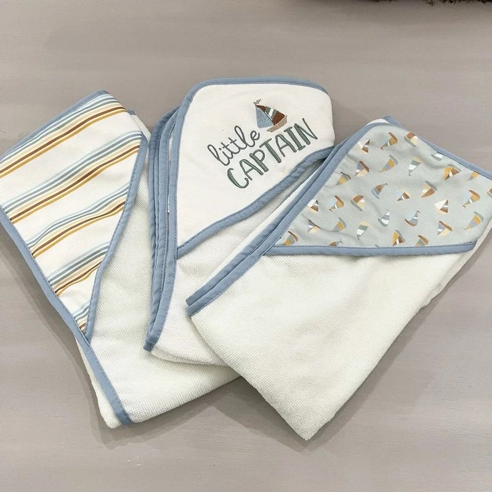 Kyle And Deena Baby Bath Towels 3 Pc Set Hooded